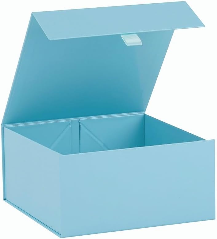 PLINJOY Blue Gift Box 8x8x4 Inches Small Gift Boxes for Presents with Magnetic Closure Lid Luxury Collapsible Gift Box Bridesmaid, Wedding, Birthday Boxs for Gift Packaging - Image 1